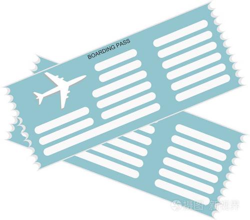 两张蓝颜色的飞机票图标插画-正版商用图片09ncov-摄图新视界